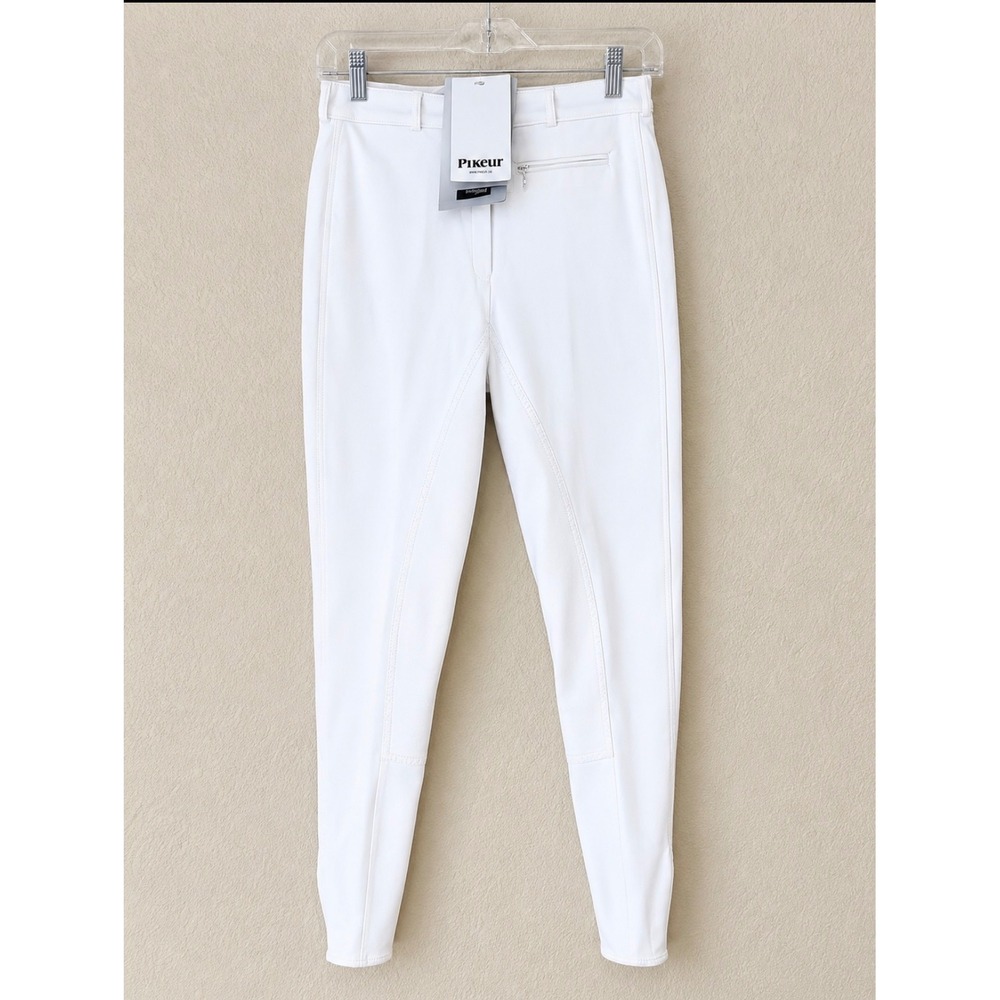 NWT Pikeur Lugana MC White Full Seat Breeches Women 28L Equestrian Riding Pants